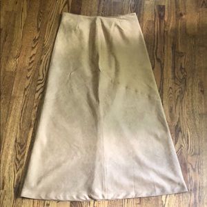 Worthington Faux Suede Skirt 12 Camel-Brown